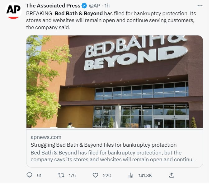 Bed Bath Beyond bancarrota: ¿Comienzan las ofertas?