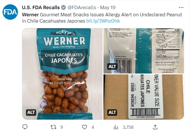 CACAHUATES JAPONESES SON RETIRADOS DEL MERCADO