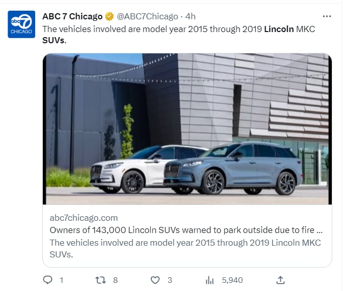 Recall camionetas Lincoln: ¿Qué causó dicho retiro?