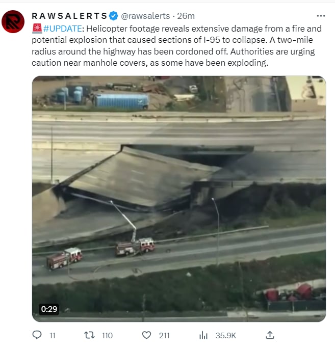 Colapsa interestatal 95 Filadelfia: ¿Se reportaron heridos?