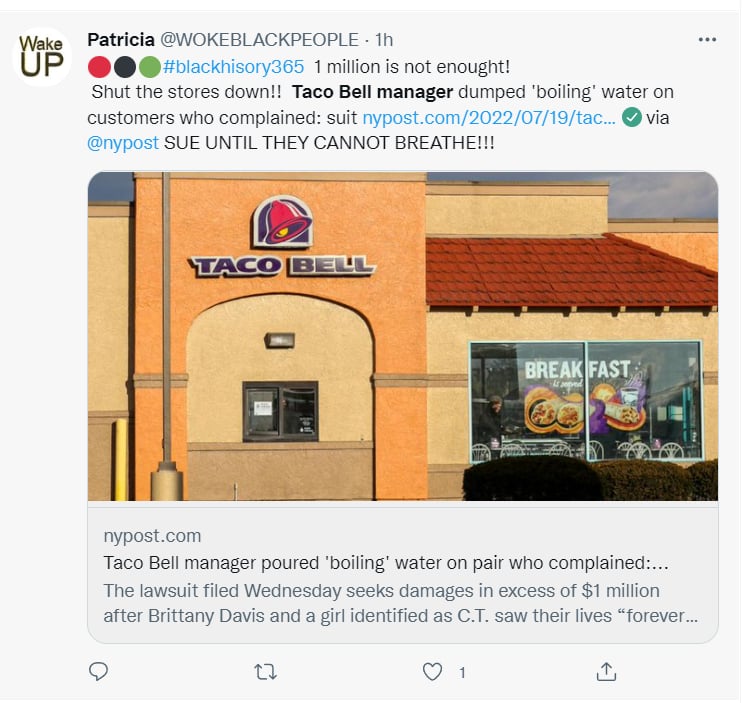 Taco Bell demanda: "Un lugar de horrores"