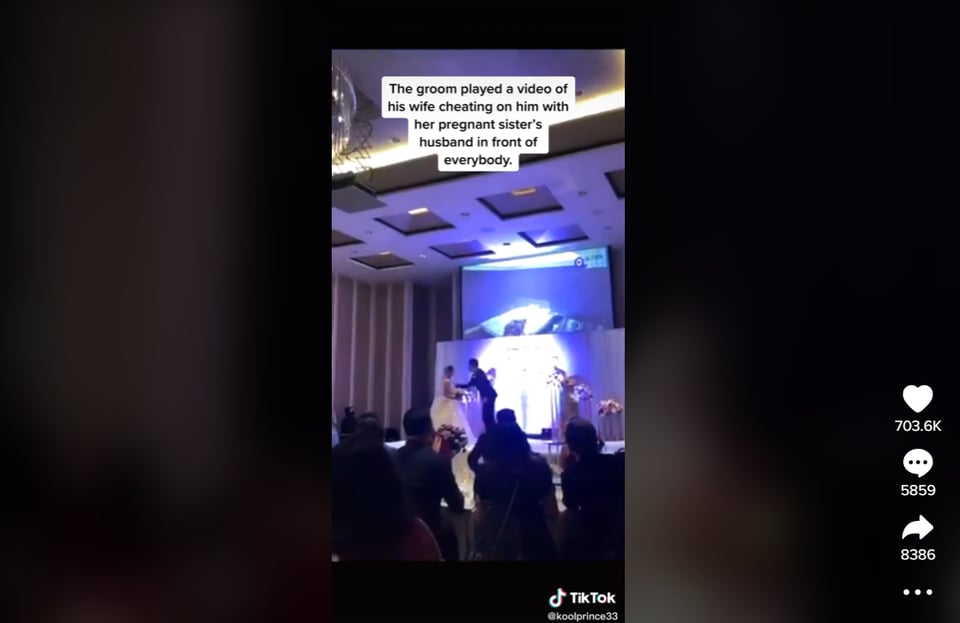 Groom exposes wedding infidelity: Did the groom do the right thing?