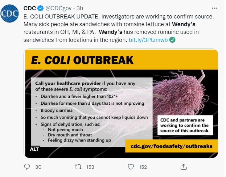 Brote E.Coli Wendy's: ¿Qué recomiendan hacer?