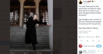 Muere hija Alexander Dugin: ¿Un intento de asesinato para Alexander?