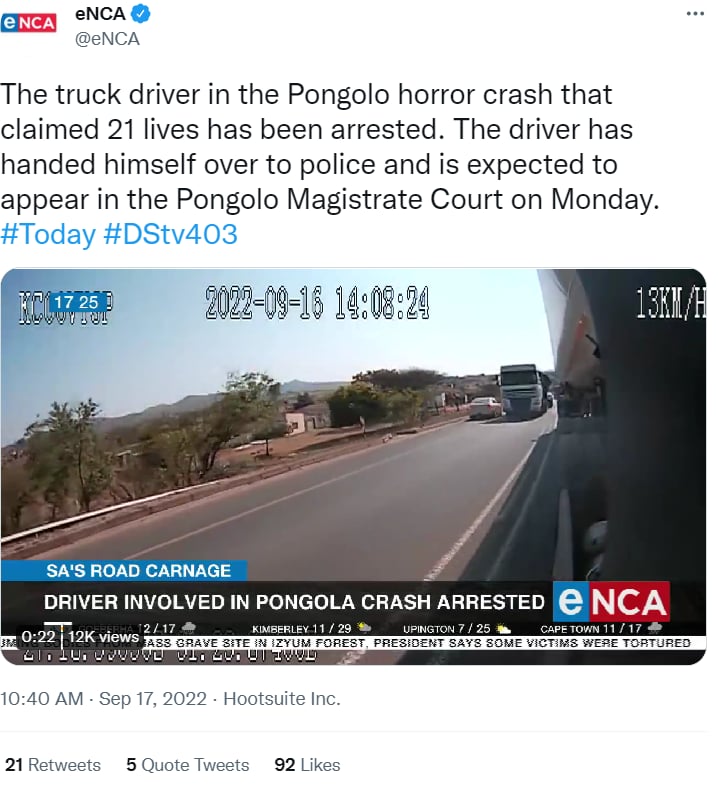 Accidente escolar Sudáfrica: ¿Qué pasó con el chófer?