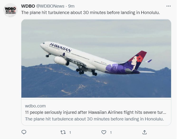 Hawaiian Airlines flight victims: What time did the incident happen?