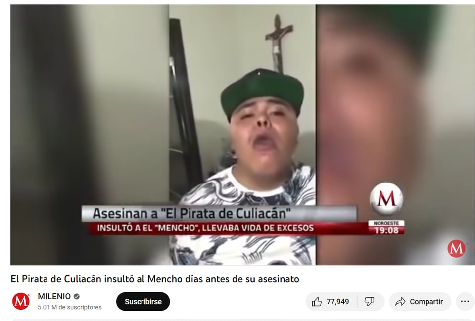 Joven imita Pirata Culiacán: "No me mates"
