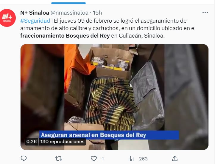 Decomisan arsenal cártel Sinaloa: ¿Cuándo se llevó a cabo?