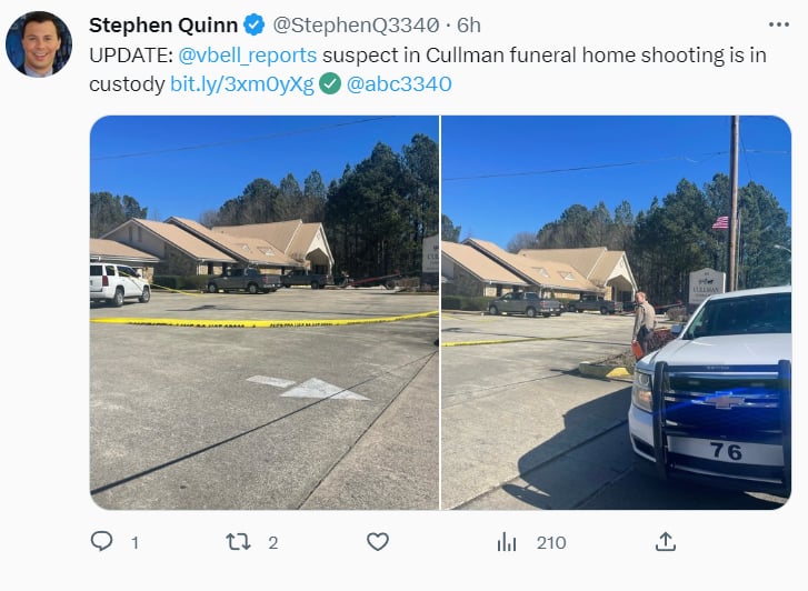 Reportan tiroteo funeral Cullman: "Oren por la familia"