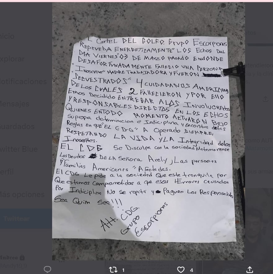 Carta disculpa asesinato estadounidenses: ¿Cómo hallaron a los sujetos?
