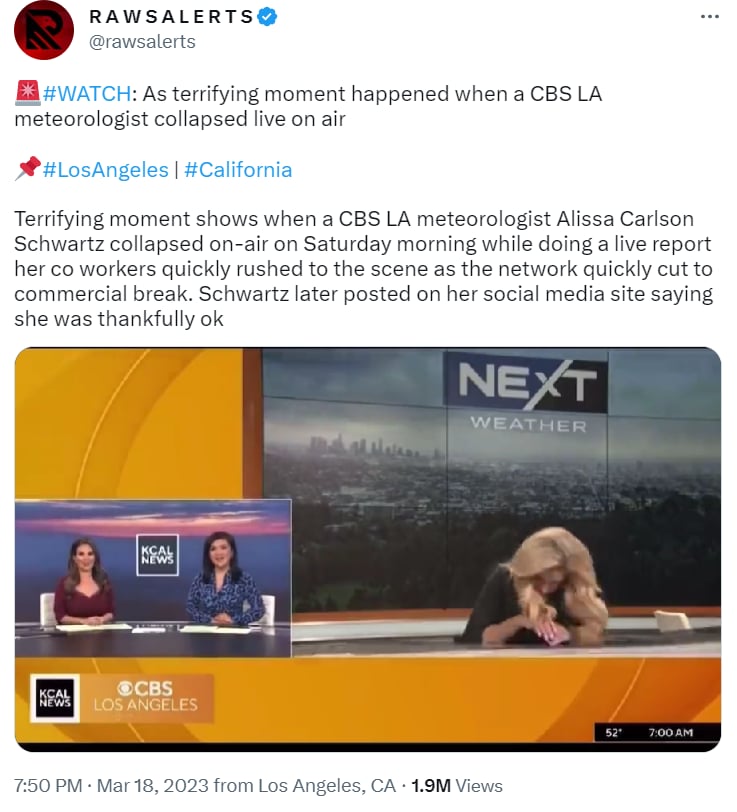 Meteoróloga CBS colapsó programa: ¿Qué pasó con Alissa?