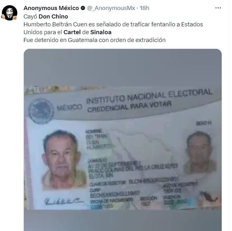 Arrestan Don Chino Cártel Sinaloa: ¿Qué se conoce de su participación?