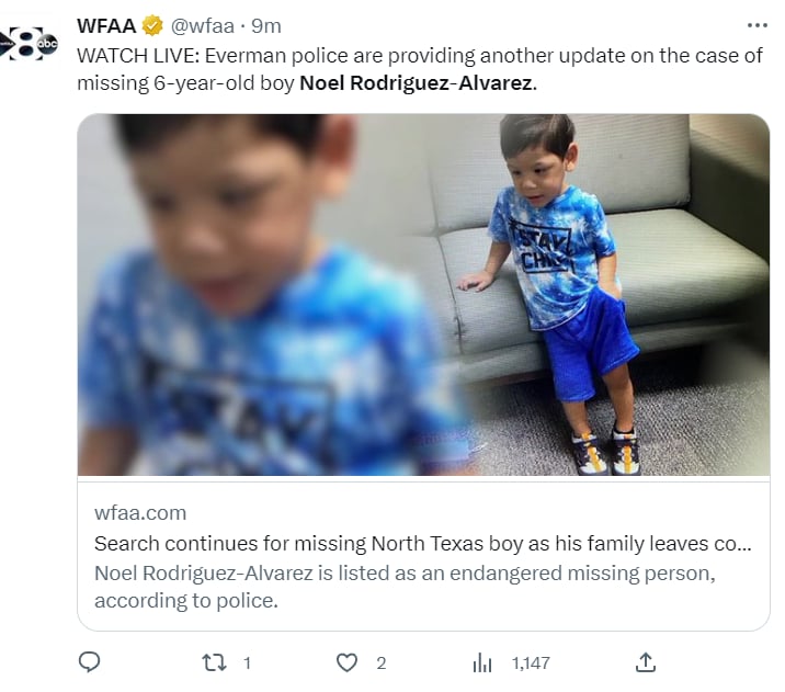 Noel Rodríguez Texas: ¿La madre no coopera?