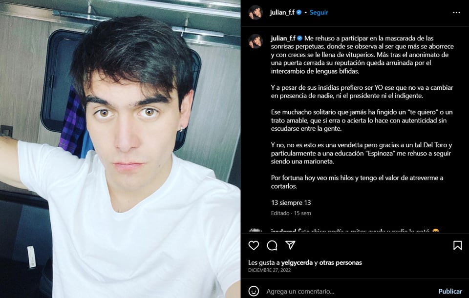Julián Figueroa last moments: Did you ask for support?
