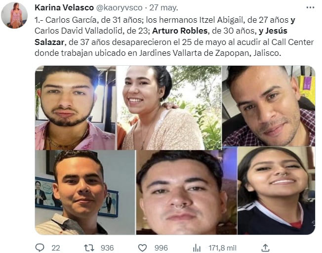 REVELAN LOS ROSTROS DE LOS DESAPARECIDOS