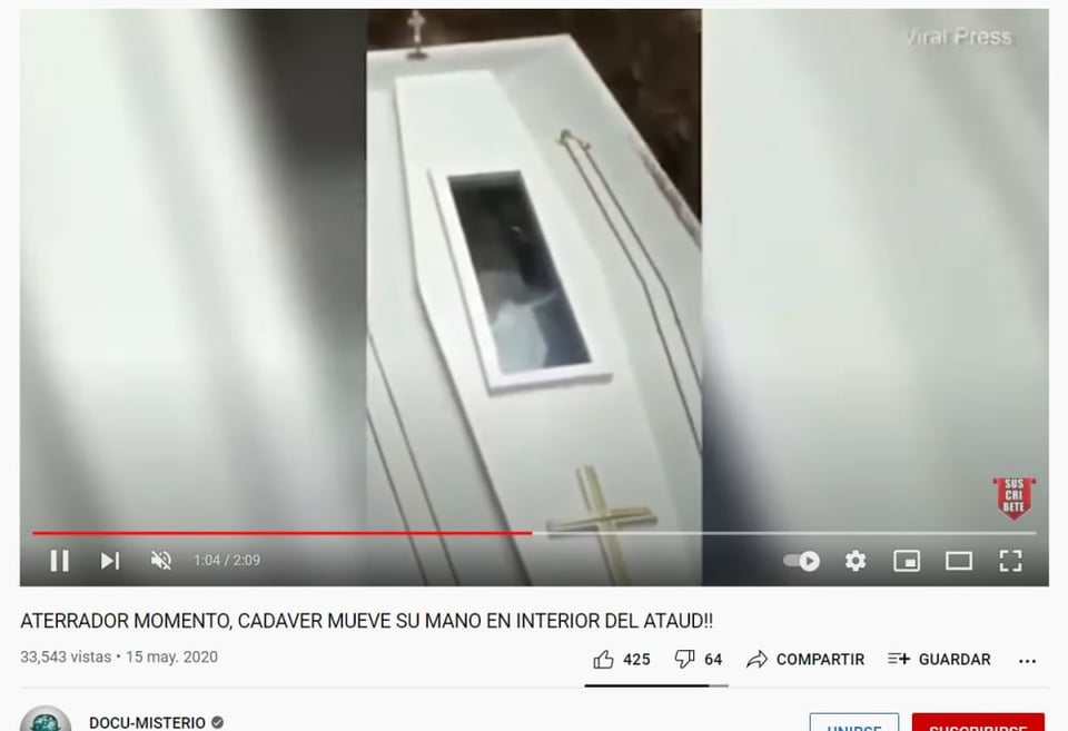 Video corpse saluting coffin: It is a reflection