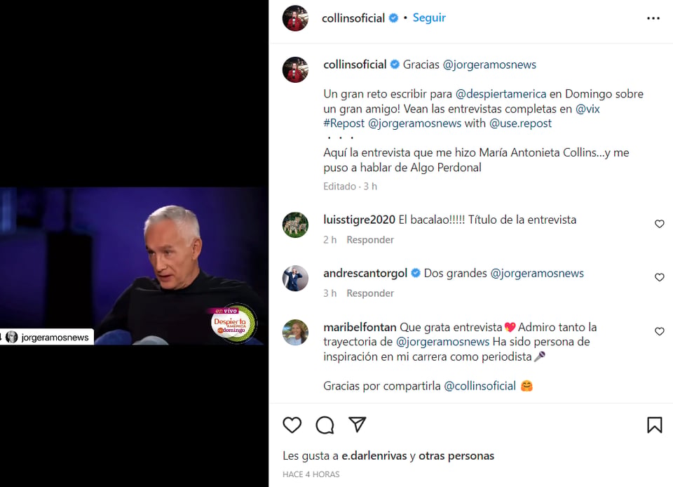Jorge Ramos María Collins: ¿Uno de los momentos más difíciles de su vida?