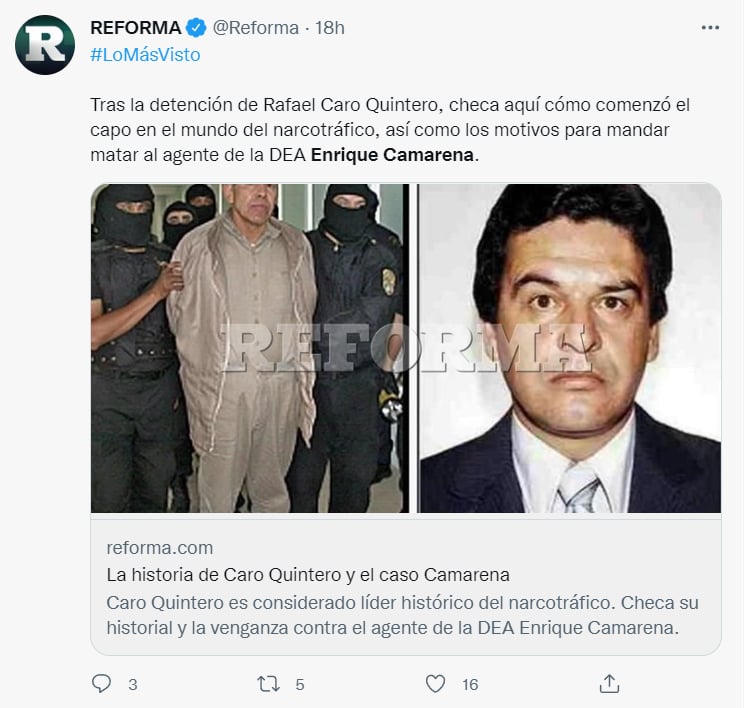 Who was Enrique Camarena: A blow to Caro Quintero?