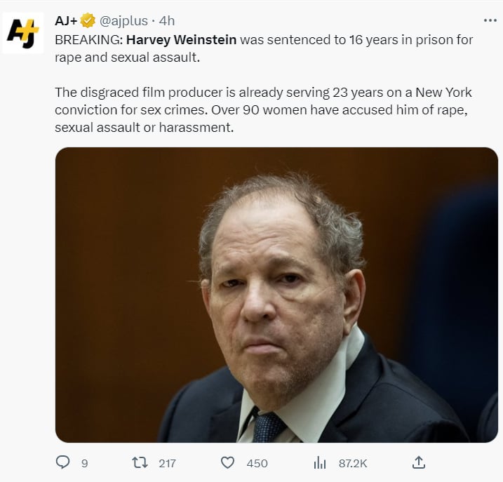 Harvey Weinstein sentence: Didn't he get more sentences?