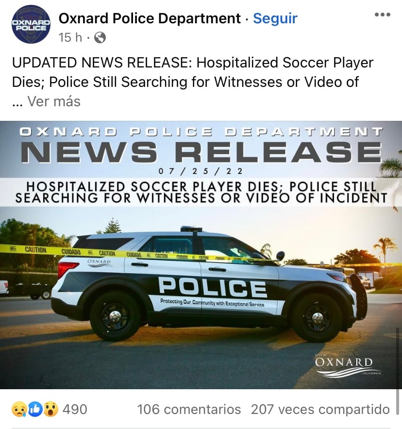 Al joven futbolista lo atacaron varias personas