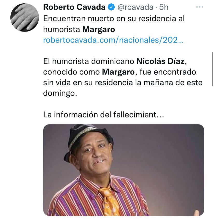 Dan a conocer terrible enfermedad que sufría el comediante Nicolás Díaz "Margaro"