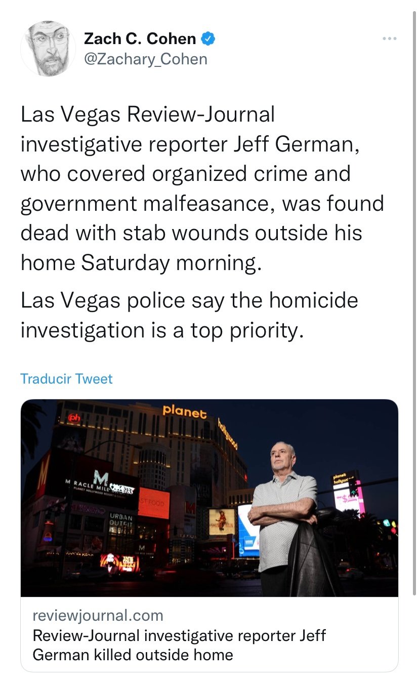 Así encontraron al periodista Jeff German tras ser apuñalado