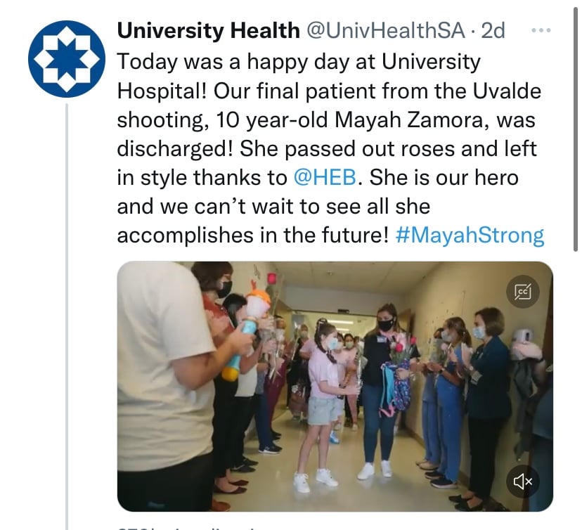 Así salió la pequeña Mayah Zamora del hospital
