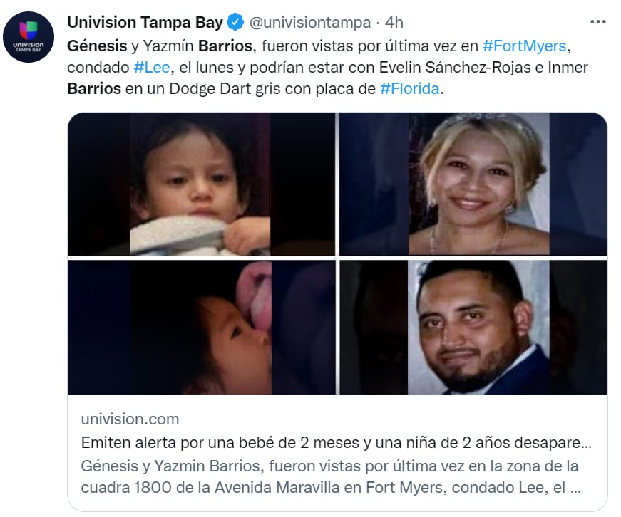 Alerta niñas desaparecidas Florida