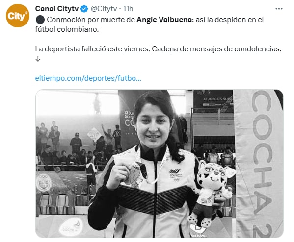 Muere futbolista Angie Valbuena