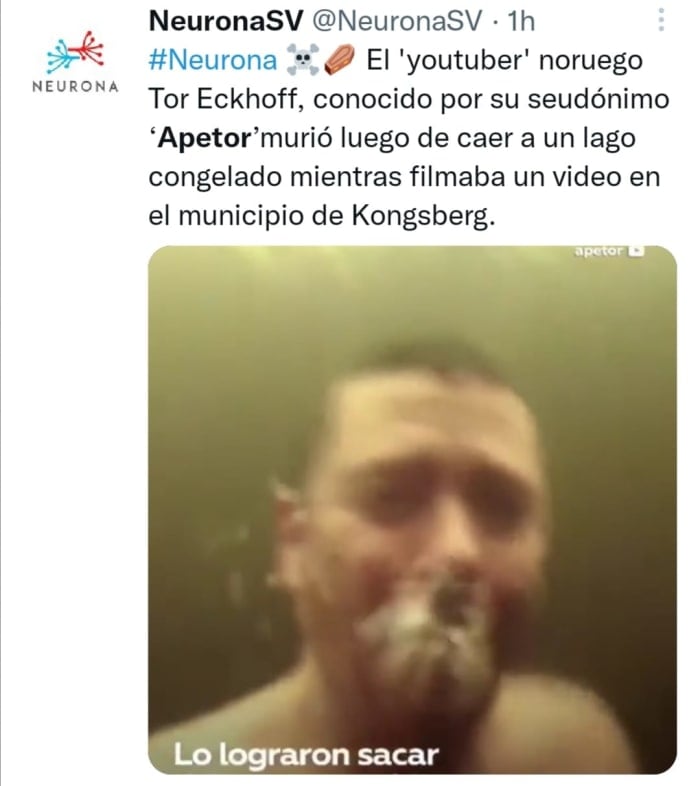Youtuber Tor Eckhoff dies