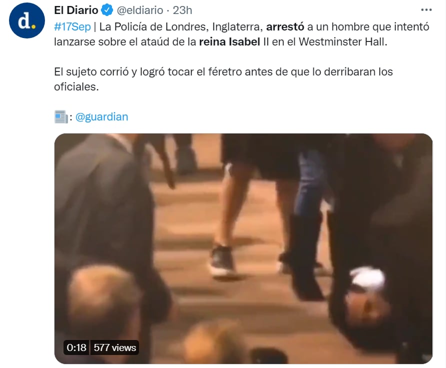 Arresto ataúd Reina Isabel