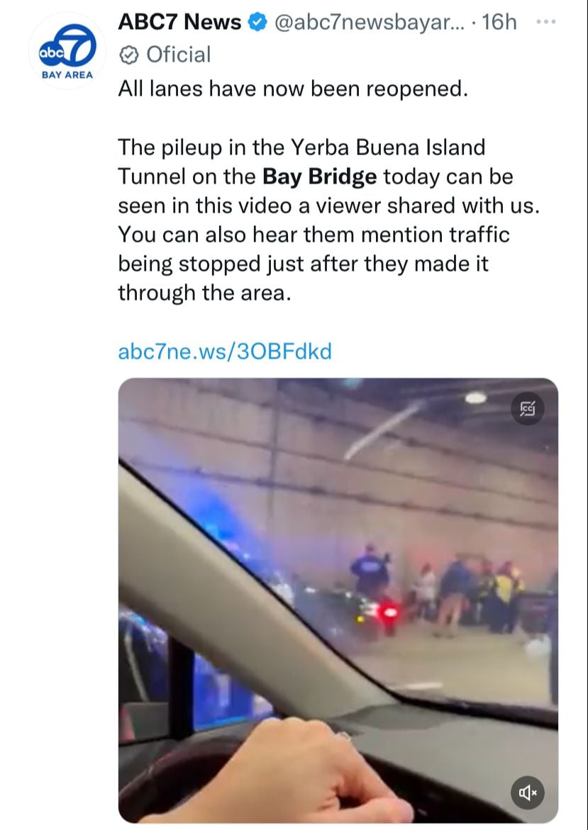 Así fue el accidente en el Bay Bridge de San Francisco