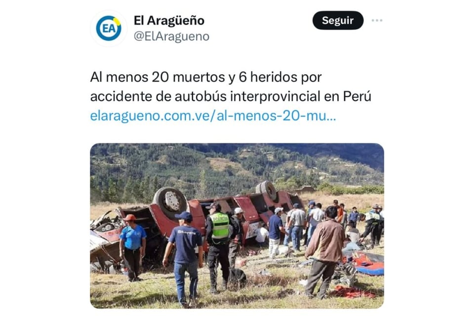 accidente, mortal, perú, 23 muertos, MundoNow