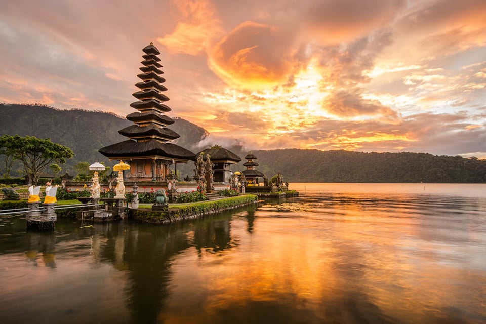 Pura Ulun Danu Bratan, templo hindú, Bali, Indonesia, viajes