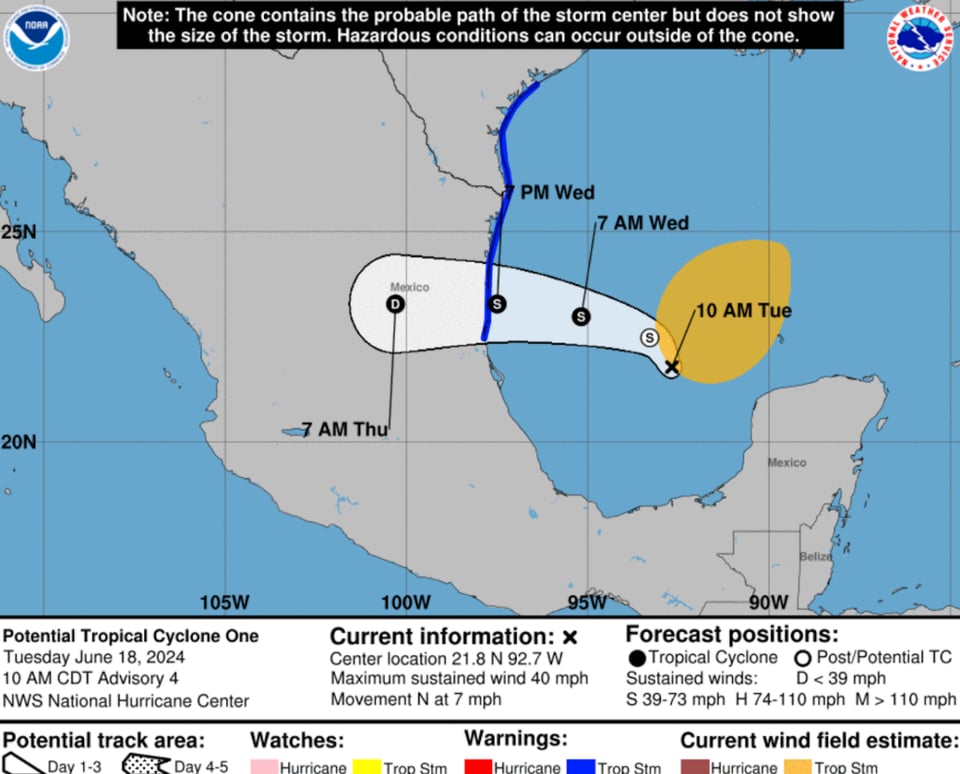 mapa de México, Golfo de México, mar, Servicio Meteorológico Nacional, MundoNOW