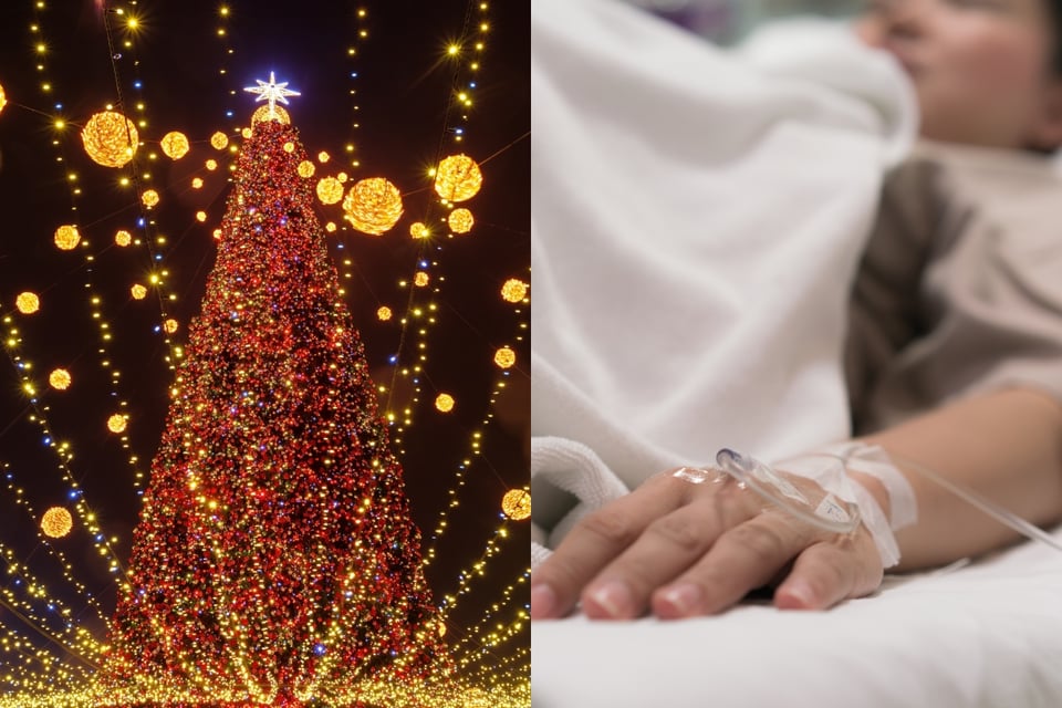 Árbol de Navidad aplasta a mujer en mercado