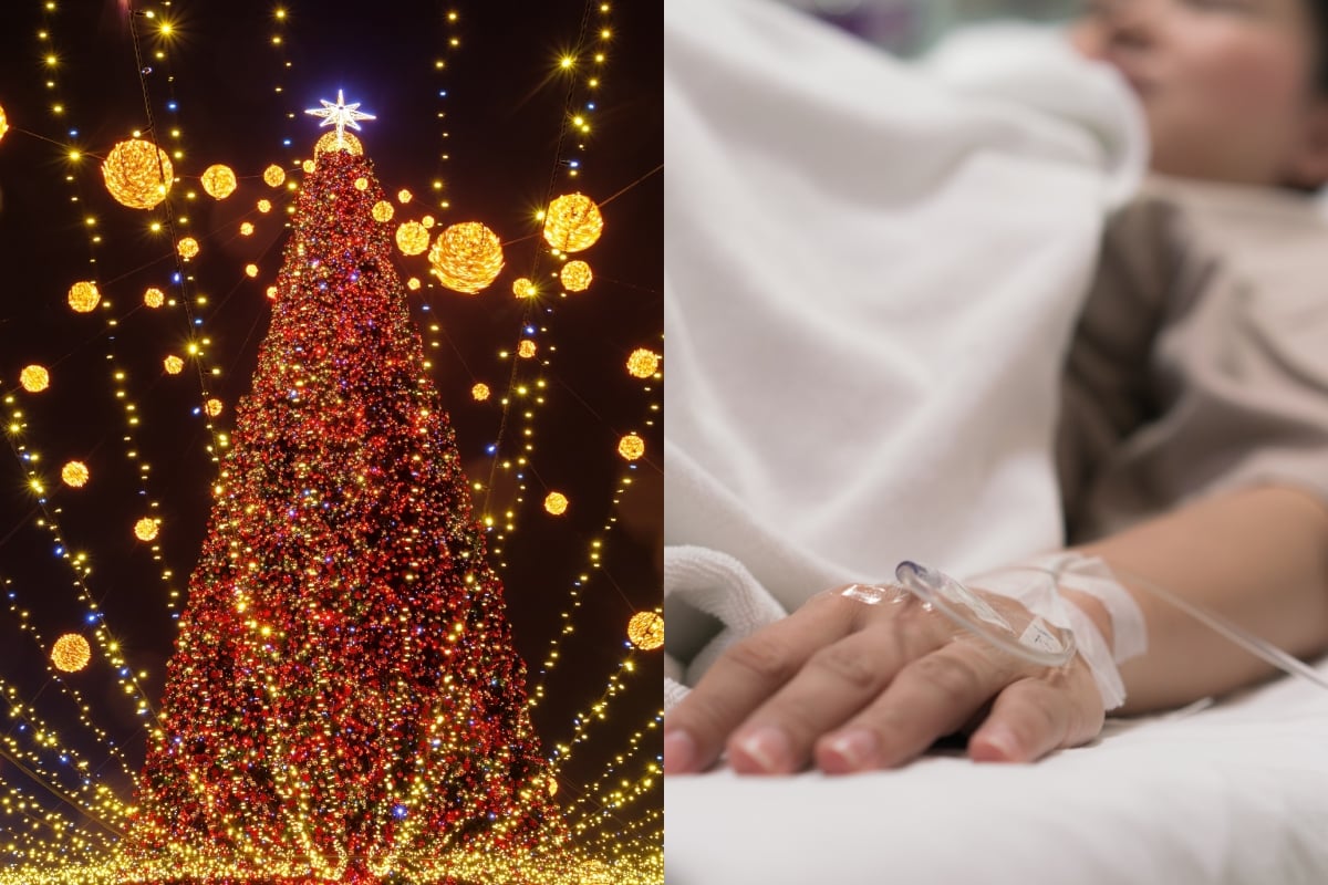 Árbol de Navidad aplasta a mujer en mercado