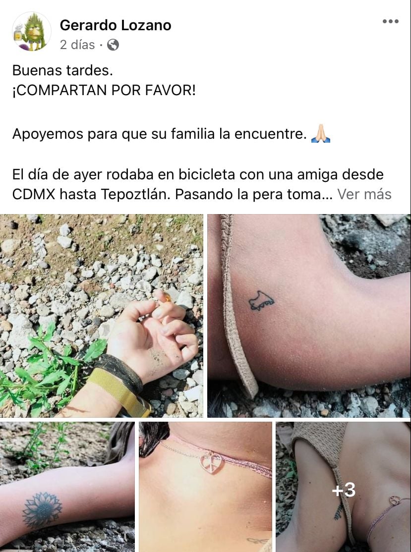 Ariadna Fernanda's family found out through social networks