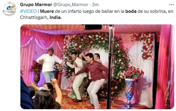 Invitado muere baile boda