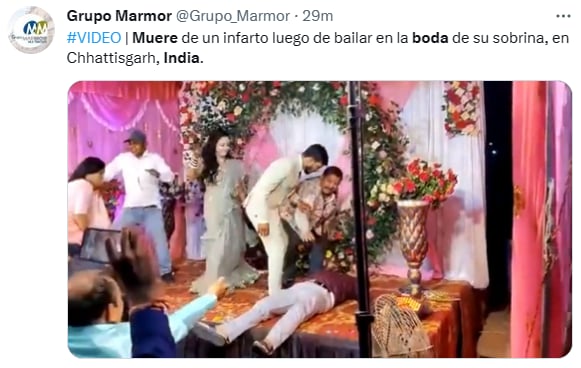 Invitado muere baile boda