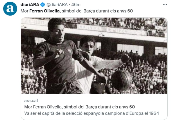 Muere futbolista Ferran Olivella