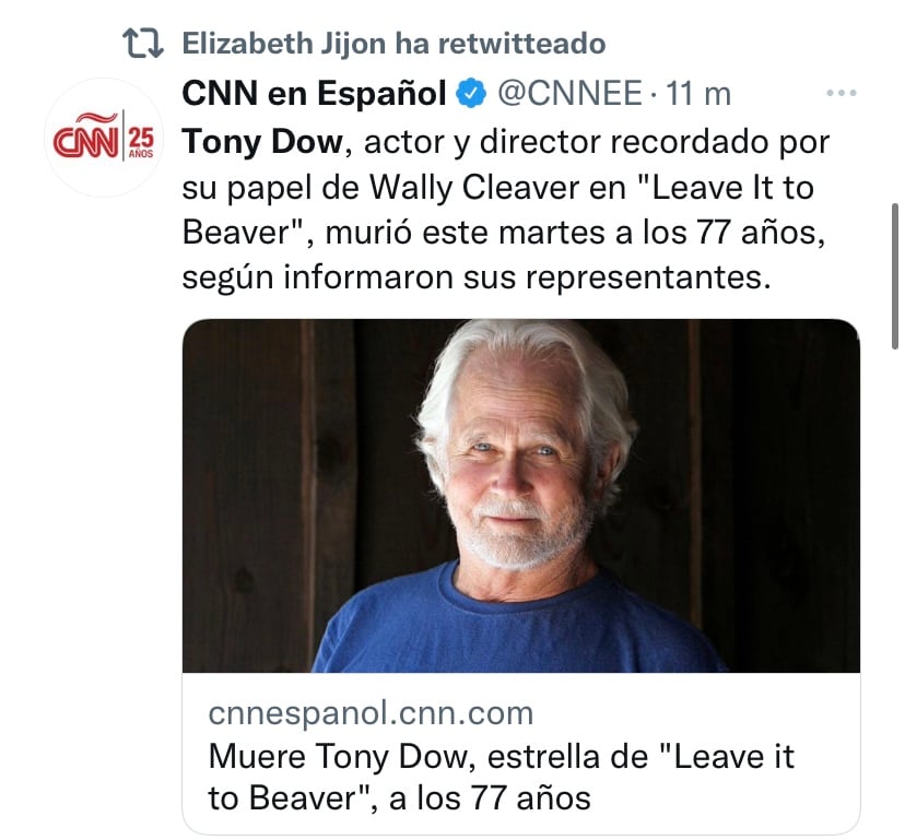 El querido actor Tony Dow sufría de cáncer