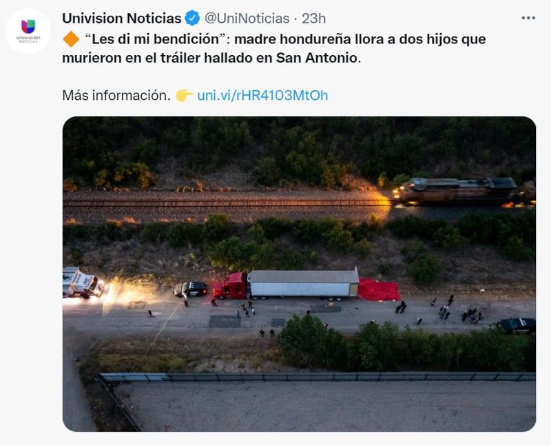 Tráiler migrantes San Antonio