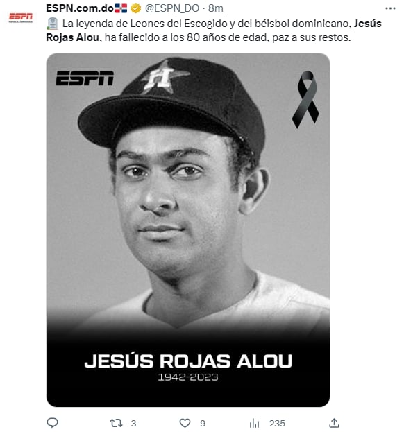 Muere Jesús Rojas Alou