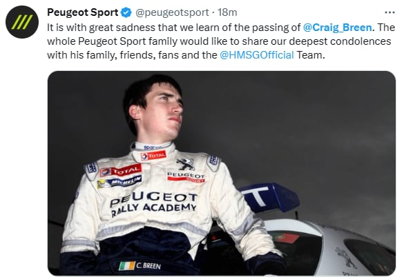 Muere piloto Craig Breen
