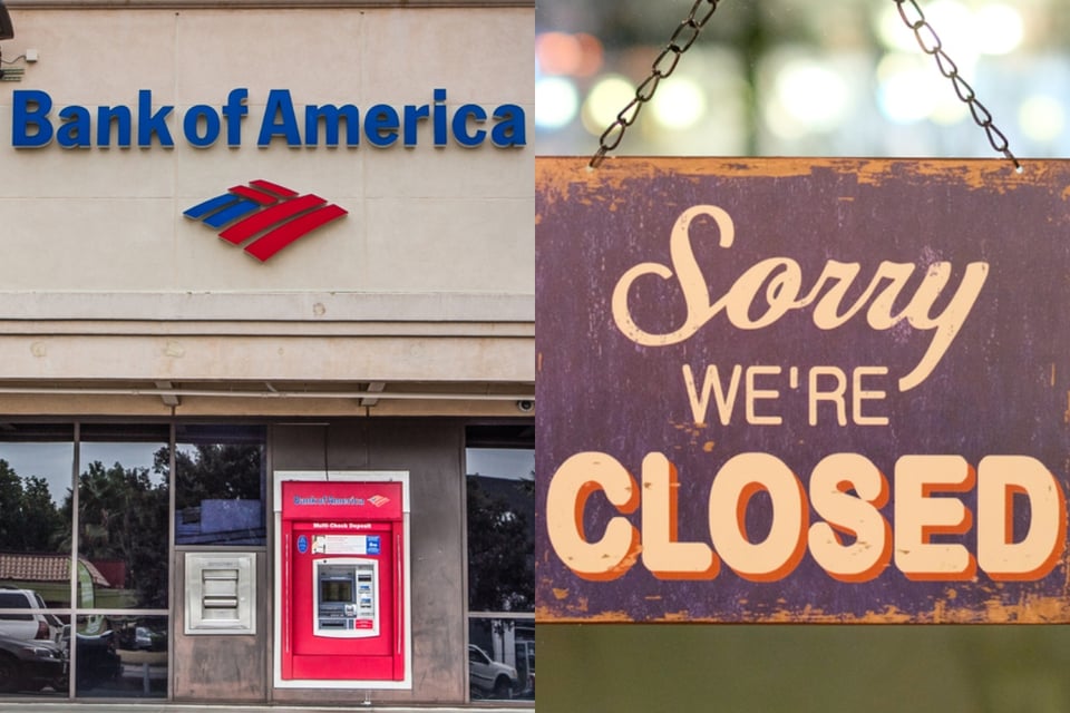 Bank of América anuncia que cerrará 50 ubicaciones