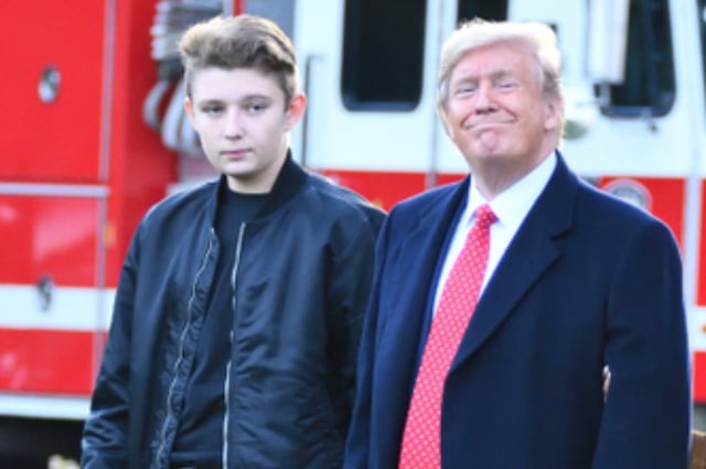 Barron Trump shows off a new look at his father Donald Trump’s presidential inauguration