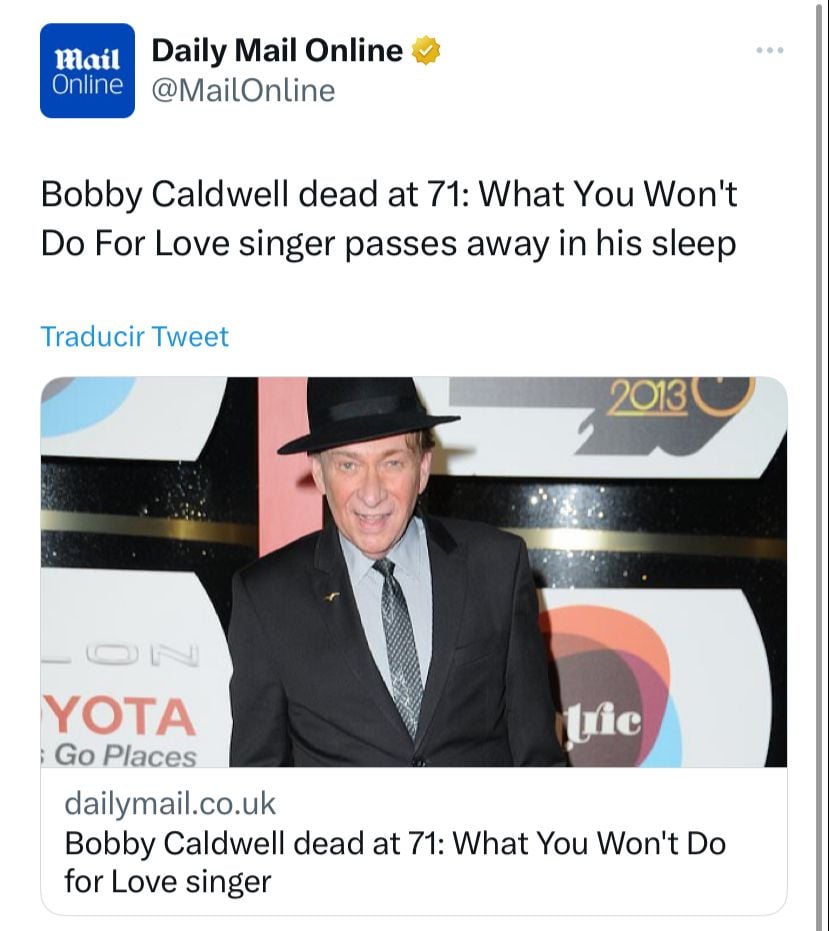 Bobby Caldwell tomaba fluoroquinolona