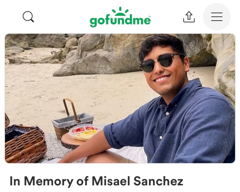 "Es con gran pesar compartir el fallecimiento de nuestro amado hijo, Misael Sánchez"