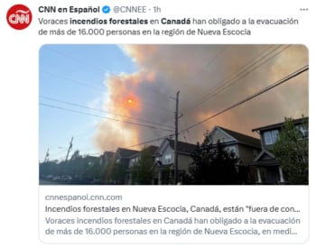 Desalojos incendios forestales Canadá